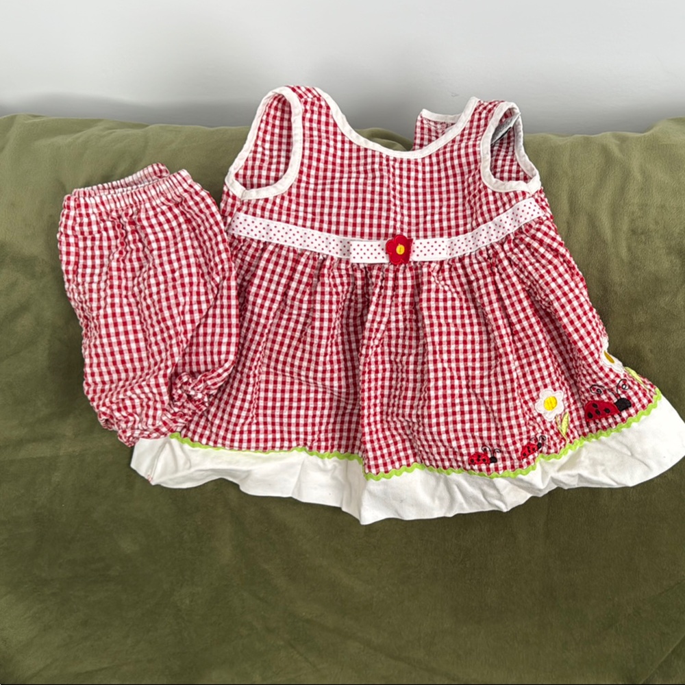 Youngland Red and White Gingham Casual Dress